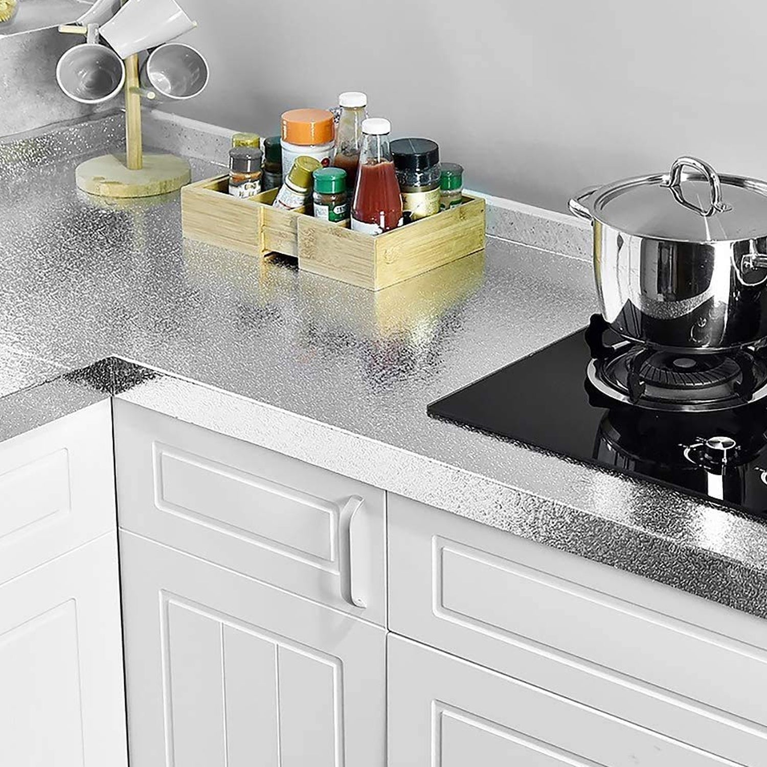Self-adhesive Kitchen Back Splash Wallpaper Aluminum Foil Wall Paper (60200 Cm) - Springkart 
