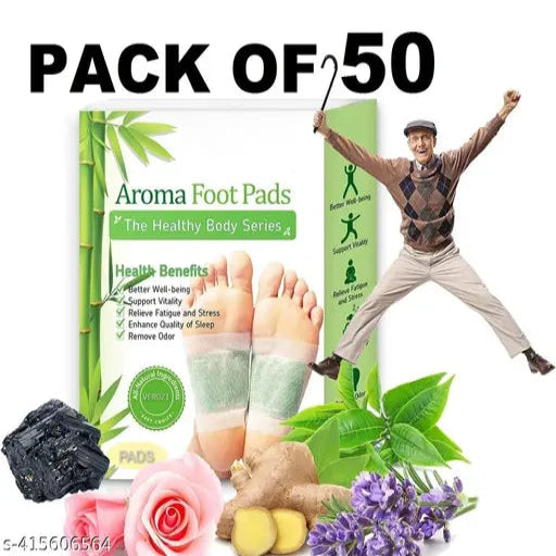 Ellevena (Pack of 50) Adhesive Body and Foot Patch to Detox Organic Natural ingredients Cleansing Detox and Remove Toxins Foot Pads Toxins Stress Relief pain free foot pads for release body 50 Relief toxin Foot Pads And 50 Adhesive Sheets
