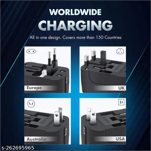 International Worldwide All In One Travel Adapter With 2 Dual USB Ports