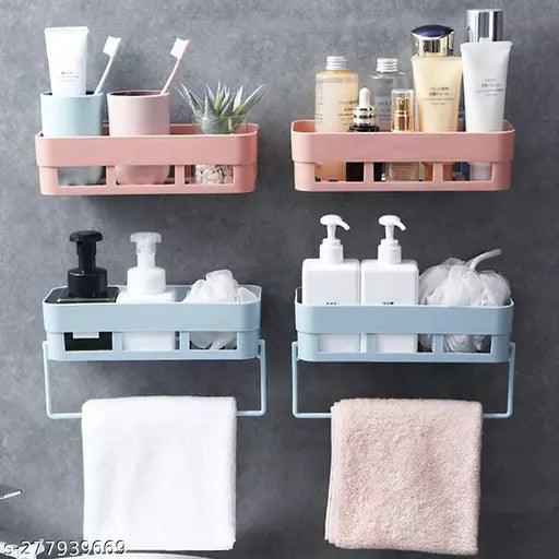 Multipurpose Kitchen Bathroom Shelf Wall Holder Storage Rack Bathroom - Springkart 