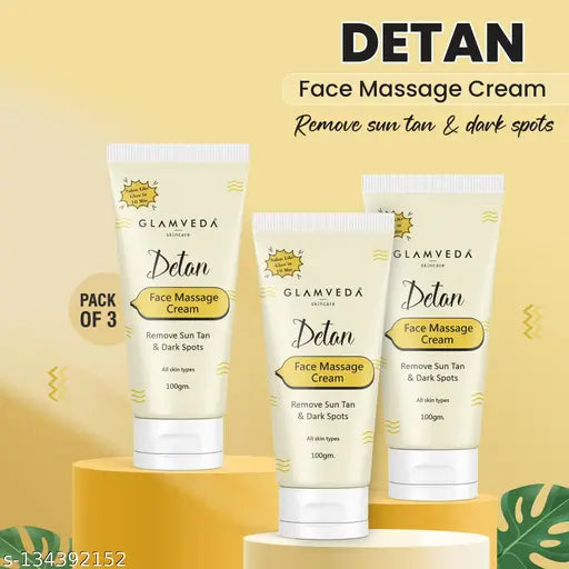 Glamveda De tan Massage Cream Pack Of 3 300gm