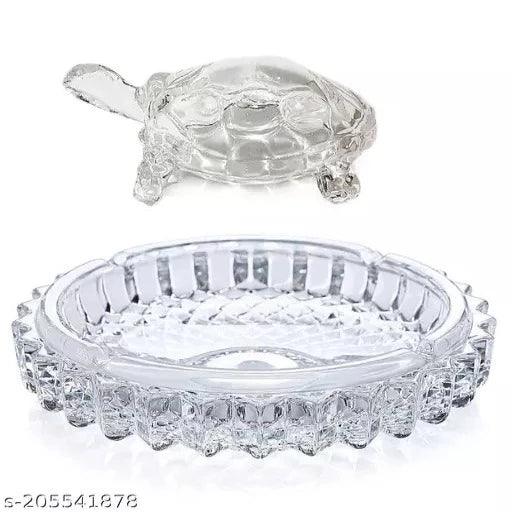 Crystal Tortoise KACHHUA with Plate Pond for Career and Good Luck Best for Vastu Home - Springkart 