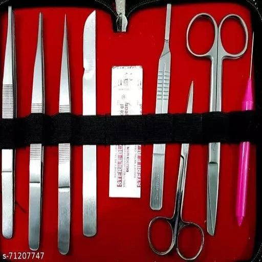 PREMIUM QUALITY STAINLESS STEEL DISSECTION KIT (SET OF 9 FORCEPS +1 KIT BAG) - Springkart 