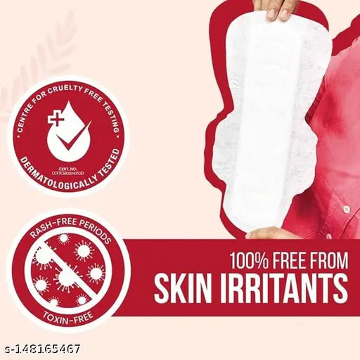 everteen Period Care XXL Soft 40 Sanitary Pads 320mm with Double Flaps enriched with Neem and Safflower - 2 Packs (40 Pads Each) - Springkart 