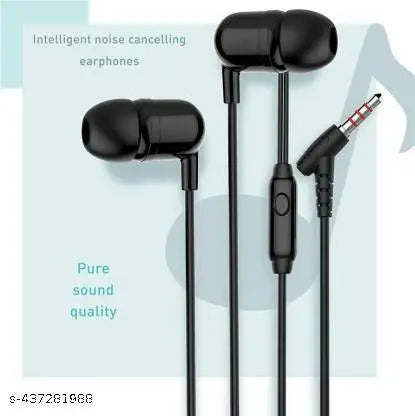 Ubon Earphones UB 760 Universal Runner Earphone with mic Wired Hi-Resolution Audio Deep Ergonomic Sweatproof Earbuds for All Smartphones Dynamic 10mm Driver, (Black)