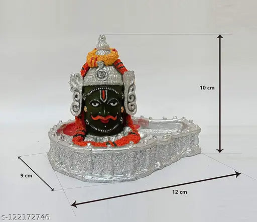 Ceramic Shri Baba Mahakal Idol, Medium, WhiteIdols & Figurines