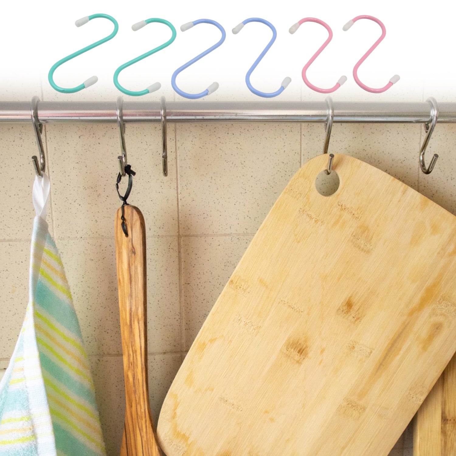 17873 S Shape Metal Hooks For Hanging Heavy Duty S Shaped Hooks For Hanging Clothes Metal Hooks For Kitchen Wardrobe Work Shop Bathroom Garden Office (6 Pcs Set) - Springkart 