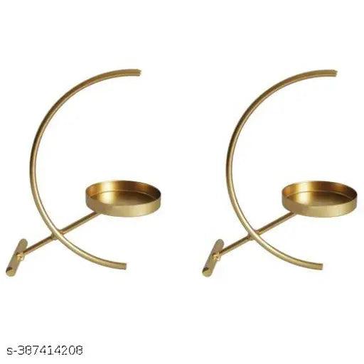 Premium Metal Candle Holders for Housewarmings or Anniversaries Set of 2