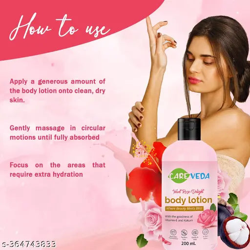 Body Lotion Combo Set of 2 - Rose Delight 200 ml, Kesar Chandan 200 ml, For All Skin Types - Springkart 