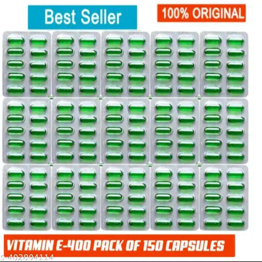 Vitamin E For Strong Hair, Face Pimple, Glowing Skin & Strong hair Root (150 Caps)