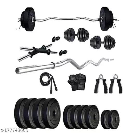 Home Gym Equipment’s for Men, Women Fitness Kit (30 Kg) One Pair Dumbbell Rods, PVC Dumbbell Plates, Exercise Set, Home Gym Kit - Springkart 