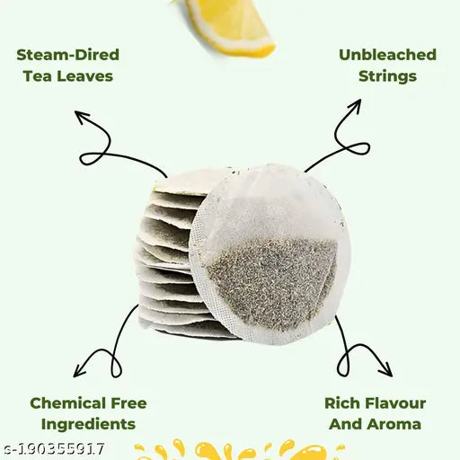 18 Herbs Organics Green Tea with Lemon | Refreshing and Fights Infection | 15 Tea Bags - BOX