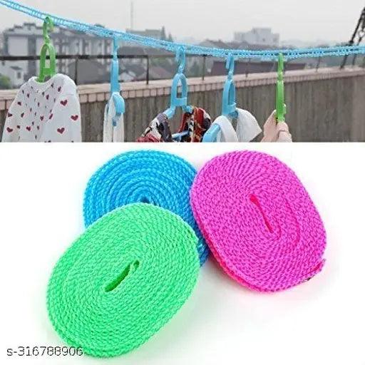 Laundry Drying Rope 5 Meter, 30 Pcs Multi Purpose Cloth Clips