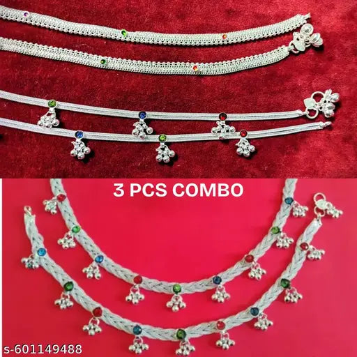 Women trendy 3 pcs payal combo new design