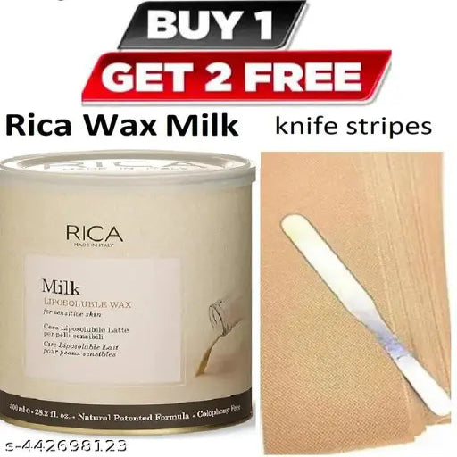 Rica Milk Liposoluble Wax for Sensitive Skin Free Knife stripes - Springkart 