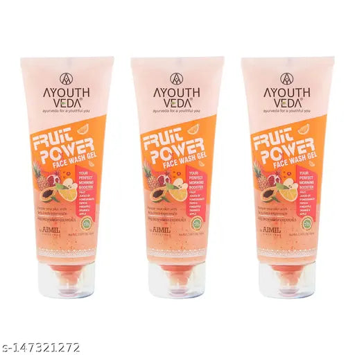 Ayouthveda Fruit Power Face Wash Gel (pack of 3) - Springkart 