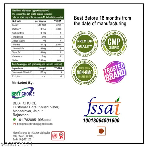 vitamin e for strong hair and control hair fall 10caps - Springkart 