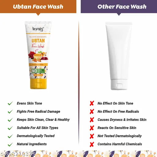 KURAIY Face Wash Cream Deep Moisturizing Cream Face wash Tube pack of 3