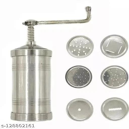 Stainless Steel Sev Chakli/Murukku/Sancha Maker Machine with 6 Different Jalis - Springkart 