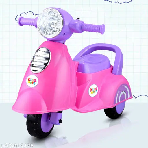 Kidsmate Rhino Manual Push Scooter: Fun Ride-On with Music & Light for Kids | Durable & Entertaining | Age 2 to 4 Years Scooter Non Battery Operated Ride On Tricycle