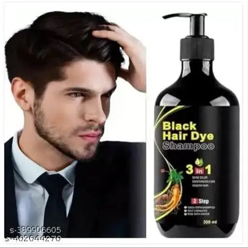 Herbal 3 in 1 Hair Dye Instant Black Hair Color Natural Black Shampoo 300ml