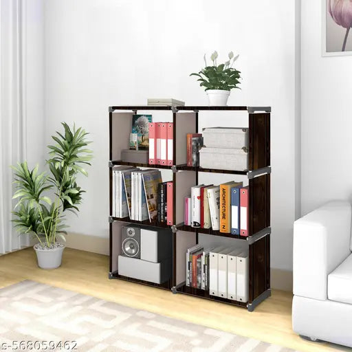 Xcentex - 8 Shelf Book shelf Almirah - Foldable, Collapsible & Portable bookshelf, Showcase bookstand Rack,