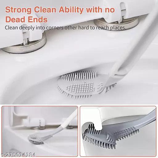 Golf Shape Toilet Brush Cleaner Flexible Deep Cleaning Silicone Brush for Quick & Easy Cleaning - Springkart 