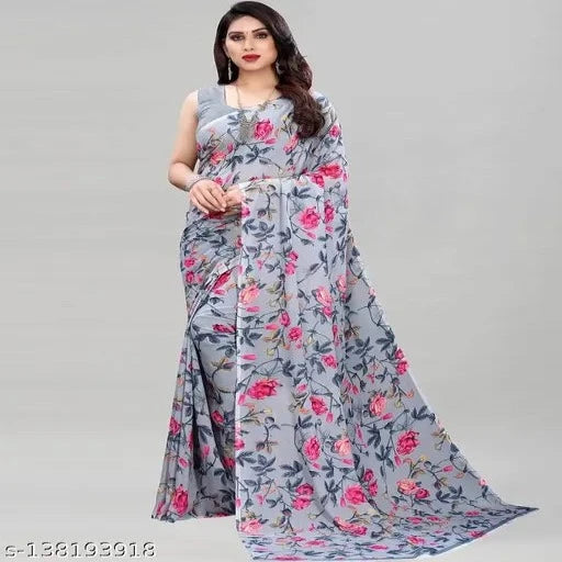 DAILY WEAR GEORGETTE PRINTED SAREES FOR WOMEN