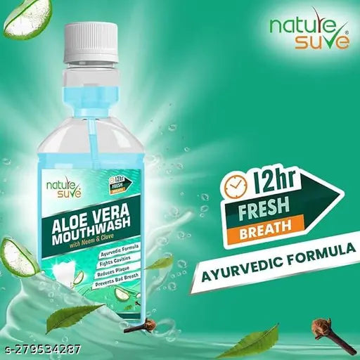Nature Sure Aloe Vera Mouthwash with Neem and Clove for Oral Health - 1 Pack (150ml) - Springkart 