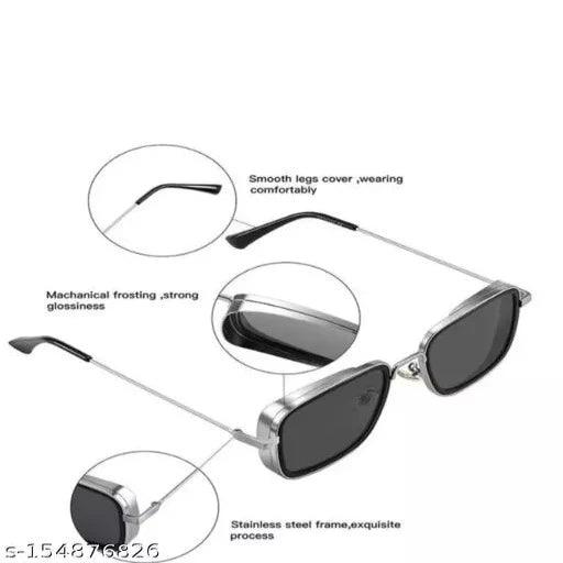 Branded metal body square inspired from kabir Singh men's sunglasses (black) - Springkart 