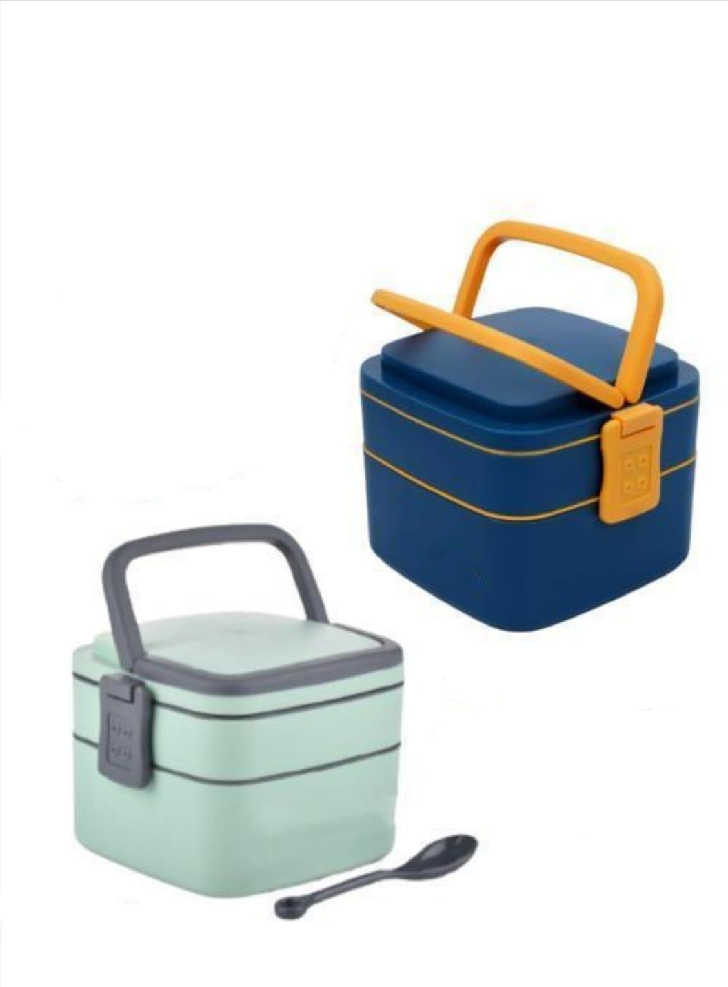 Double-Layer Airtight Square Lunch Box - Springkart 