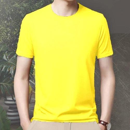 Men 4 Way Strecthable Round Neck T-shirt - Springkart 