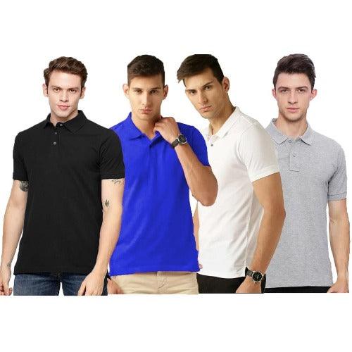 Joggers Park Pack of 4 Polo Matte T-Shirts For Mens - Springkart 