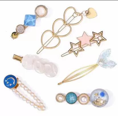 Gracious Pearl Gold Plated Hairclip Jewellery for Women Hair Pin (Blue) - Springkart 