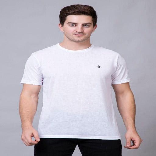 Cotton Solid Half Sleeves Mens Round Neck T-Shirt - Springkart 