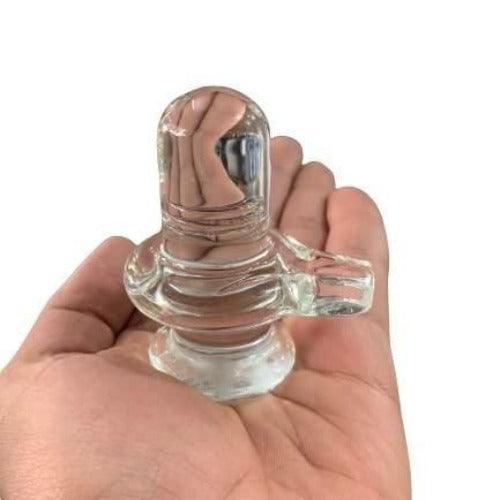 Sphatik Shivling/Big Size for Home Pooja Decorative Showpiece - 4 inch, 250gm (Crystal, White) - Springkart 