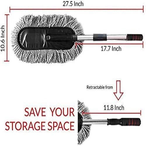 Retractable Flexible Microfiber Car Duster With Handle 360 Degree Rotating Mop - Springkart 