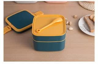 Double-Layer Airtight Square Lunch Box with Handle (Pack of 2) - Springkart 