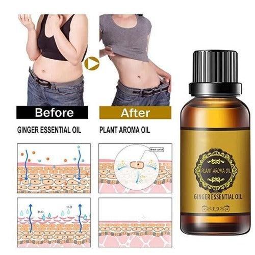 Belly Drainage Ginger Oil, Lymphatic Drainage Ginger Oil, Slimming Tummy Ginger Oil, Ginger Essential Oil for Swelling and Pain Relief, Care for Skin (10ML) - Springkart 