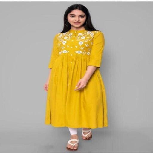 Trendy Rayon Embroidered Kurtis - Springkart 