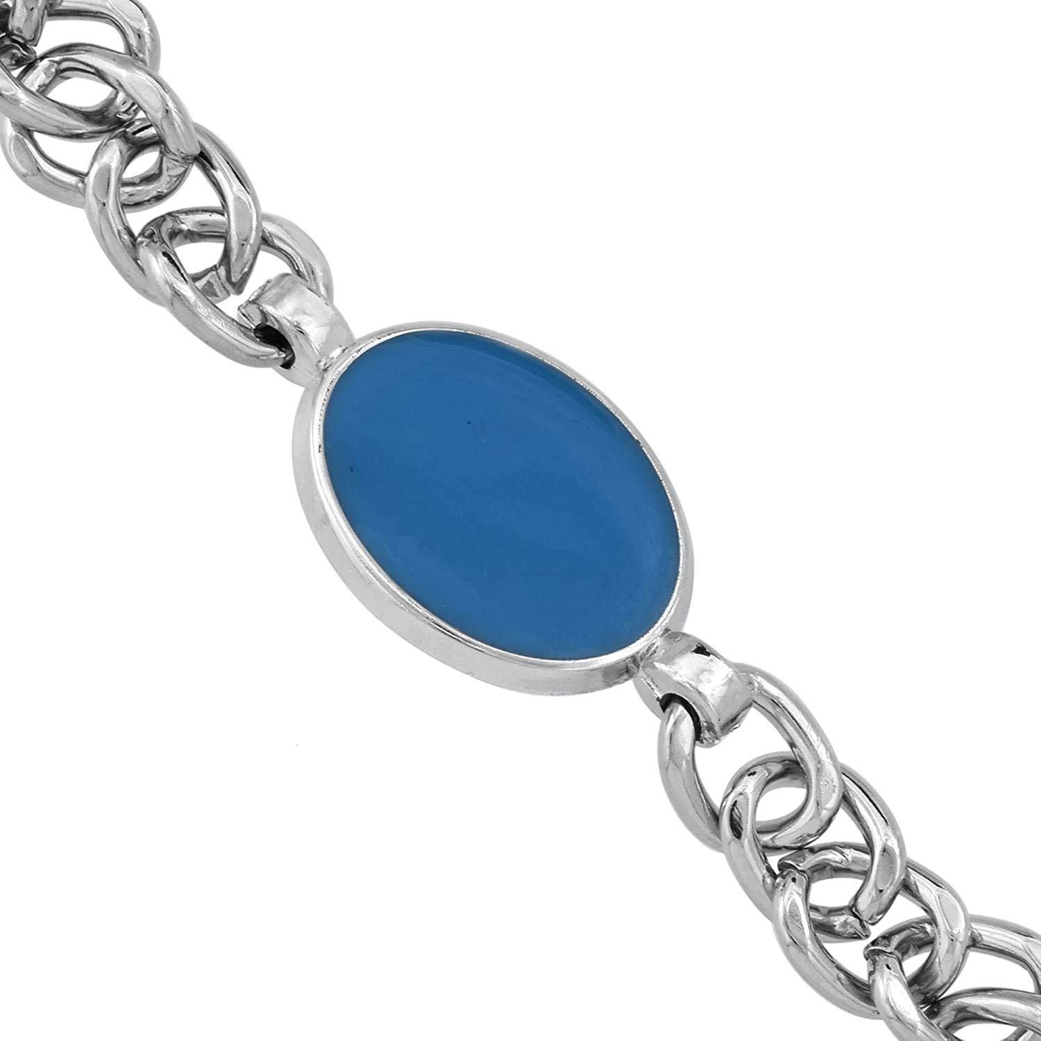 Gleaming Beads & Silver Plated Men's Bracelet - Springkart 