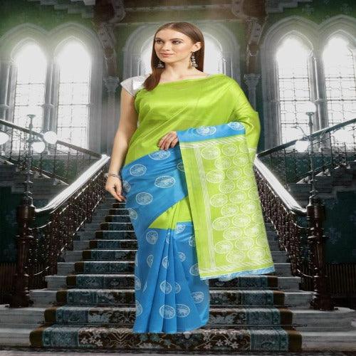 Delicate Printed Art Silk Sarees - Springkart 