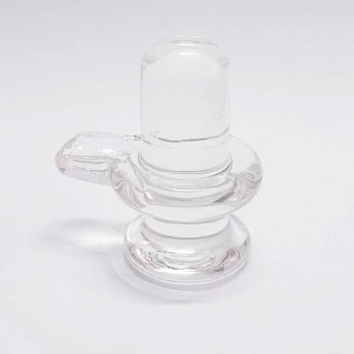 Sphatik Shivling/Big Size for Home Pooja Decorative Showpiece - 4 inch, 250gm (Crystal, White) - Springkart 