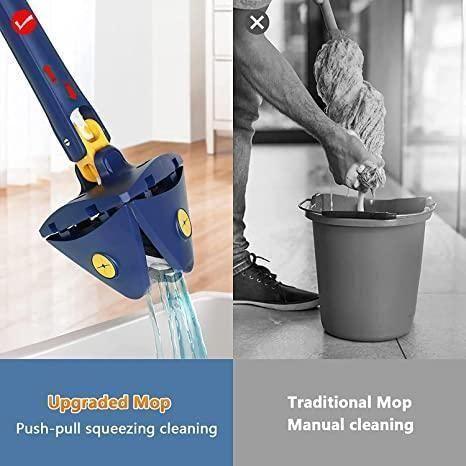 Blue Squeezing Triangle Cleaning Mop - Springkart 