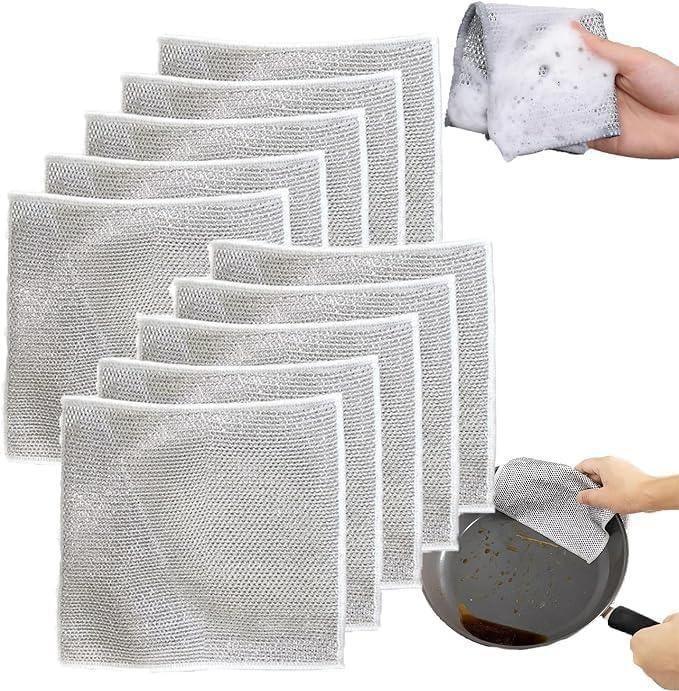 Multipurpose Wire Dishwashing Rags for Wet and Dry Pack of 10 - Springkart 