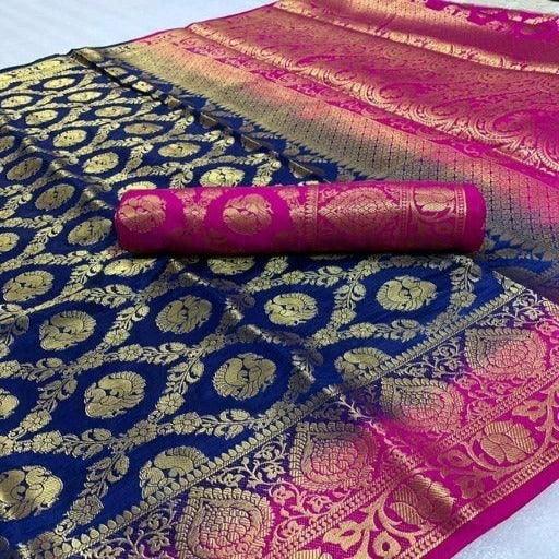 Pretty Jacquard Balaton Silk Saree - Springkart 