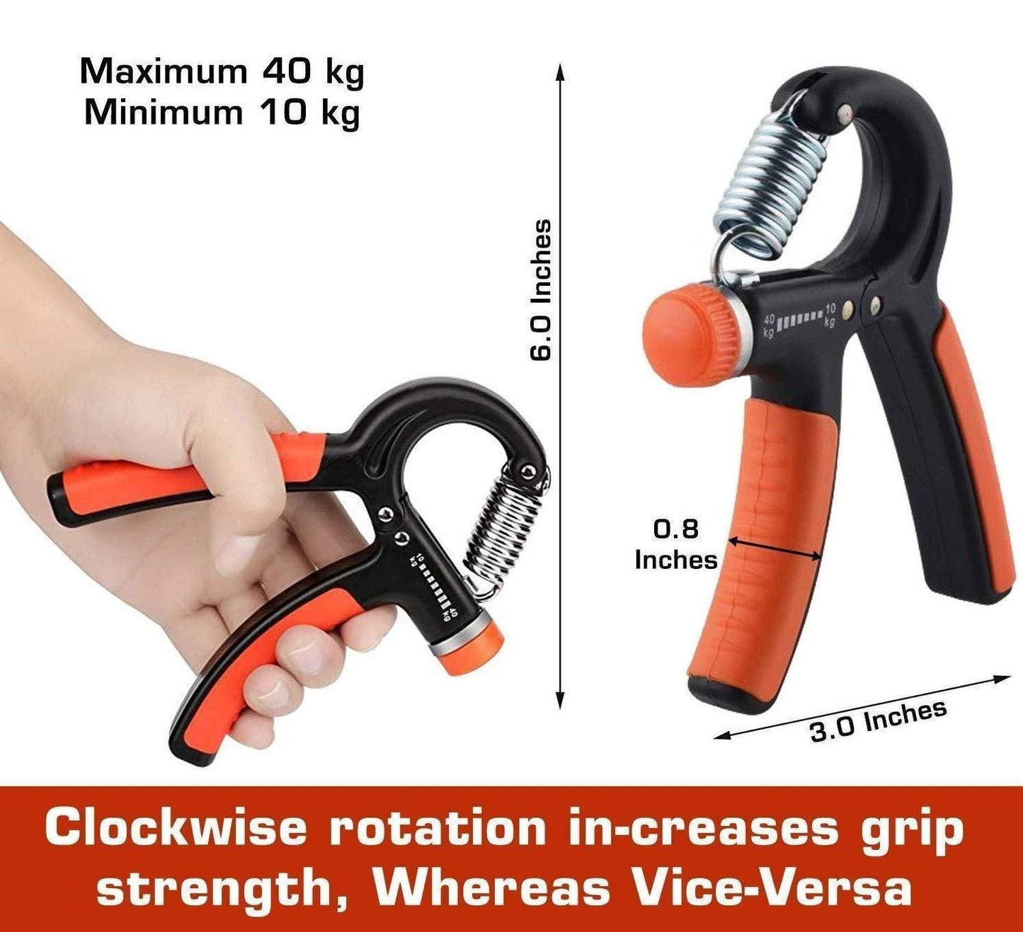 Gym Utility - Adjustable Hand Grip Strengthener, Finger Strength Trainer for Men & Women Gym Workout - Springkart 