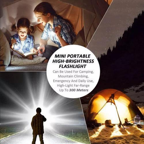 Mini USB Rechargeable Torch Light Super Bright Pocket Mini Zoom COB USB Charging Torch Led Flashlight Waterproof Torch Lights Torch Light with 3 Modes Adjustable - Springkart 