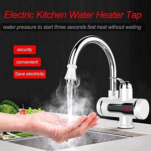 Electric Tap Heating Faucet Kitchen And Bathroom Heating Dispenser Tap Digital Temperature With Display - Springkart 