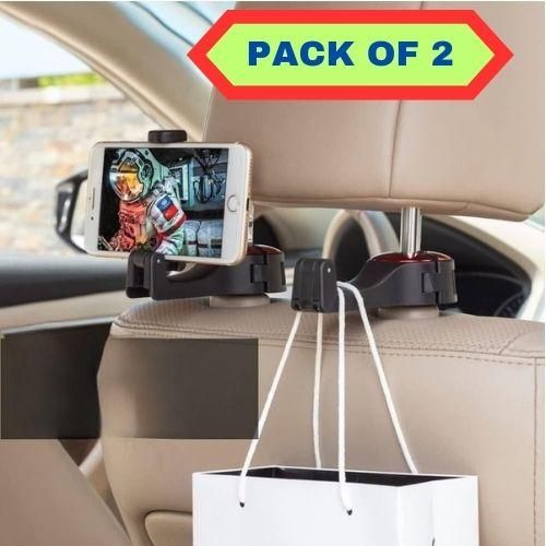 Car Seat Back Hooks with Phone Holder(Pack of 2) - Springkart 
